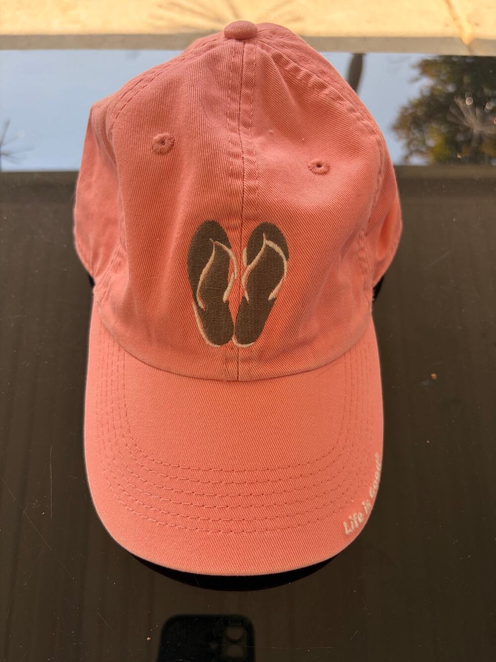 Life is good peach baseball cap
